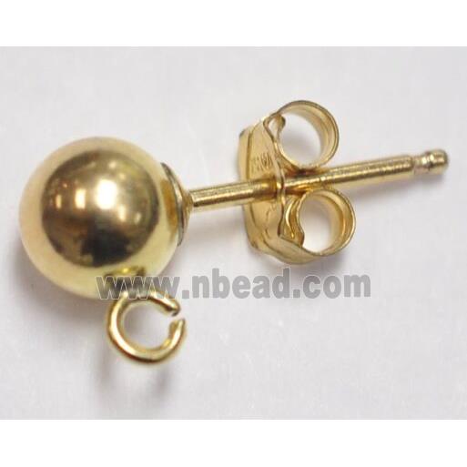 copper earring, gold plated