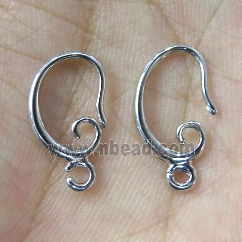 copper earring hook, platinum plated