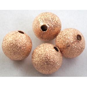 round stardust copper beads, matte, rose gold Plated