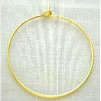 copper Earring wire Hoop, gold plated