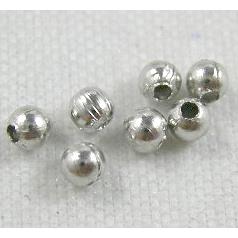 Platinum Plated Round Copper Crimp Beads, Nickel Free