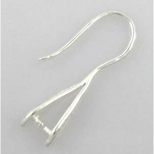 silver plated copper Earring Hook and Pinch Bail, Nickel Free