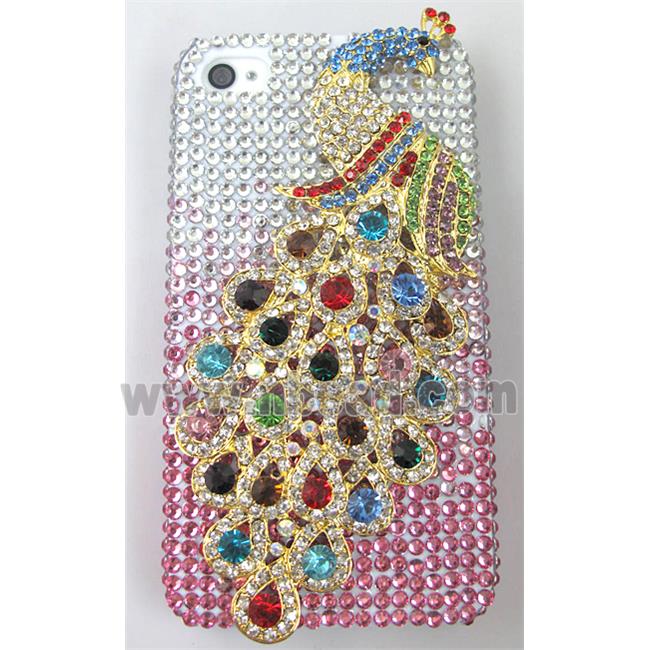 iPhone 4&4S Peacock Diamond Rainstone Case Cover