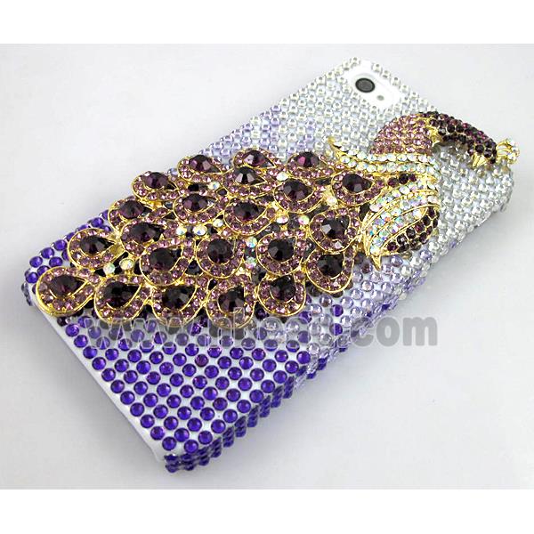 iPhone 4&4S Peacock Diamond Rainstone Case Cover