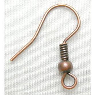 Earring Hook, red copper, iron