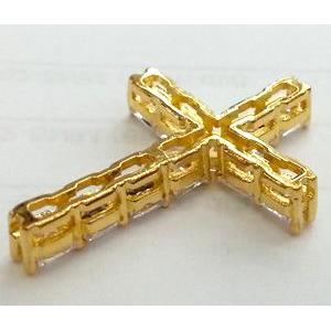 copper bead with zircon, cross, gold