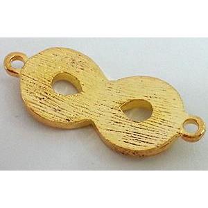 Bracelet bar, alloy connector bead with rhinestone, gold