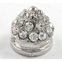 alloy bead with mideast rhinestone, platinum plated