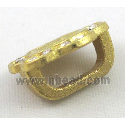 bracelet bar, alloy spacer with rhinestone, gold plated