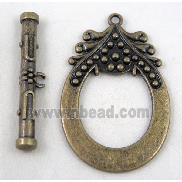 alloy toggle clasps, bronze
