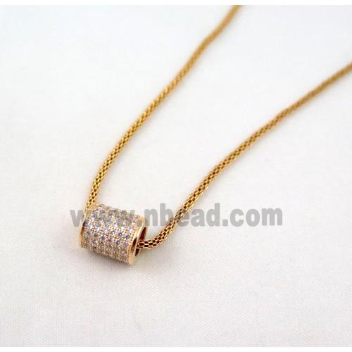 Zircon, copper spacer beads, gold plated