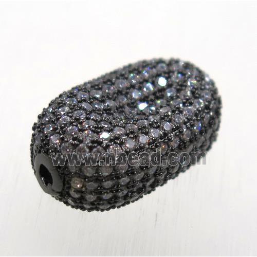 copper beads paved zircon, black plated