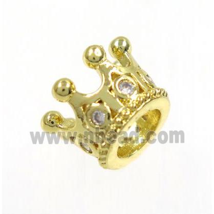 copper bead paved zircon, crown