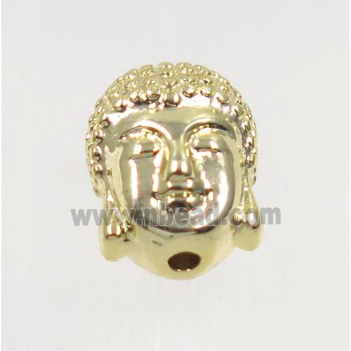 copper buddha beads, gold plated