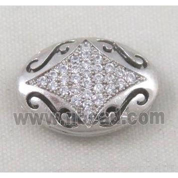 Zircon copper spacer bead, platinum plated