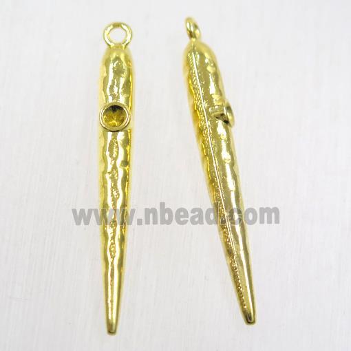 copper bullet pendant, gold plated