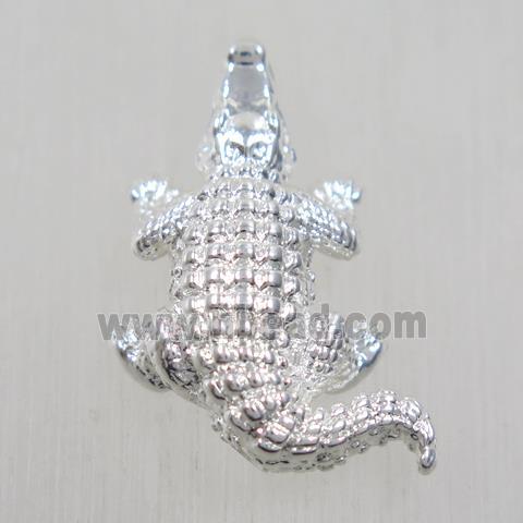 copper cayman pendant, silver plated