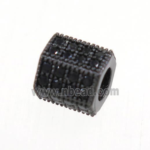copper tube beads paved zircon, black plated