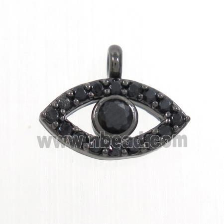 copper eye pendant paved zircon, black plated