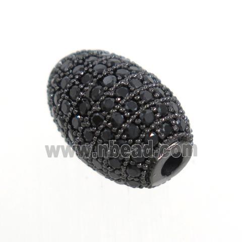 copper rice beads paved zircon, black plated