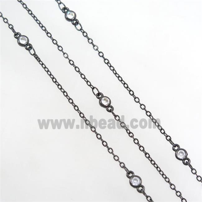 copper chain with zircon, black plated