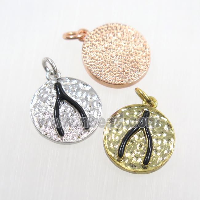 copper Wishbone pendants, mix color