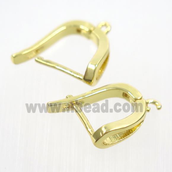 copper earring with loop, gold plated