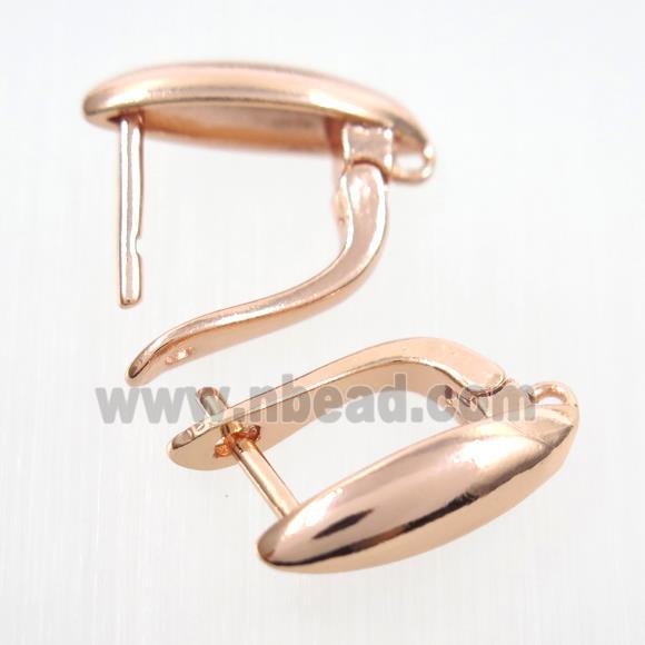 copper earring with loop, rose gold