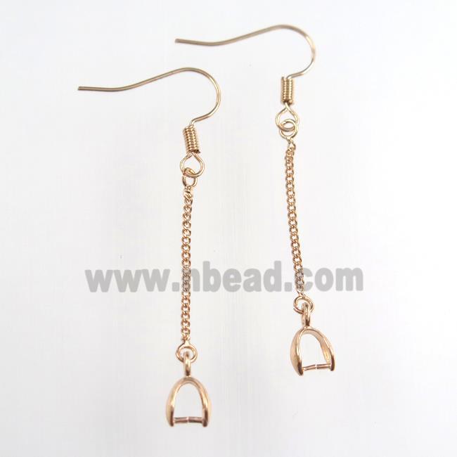 copper earring hook, rose gold