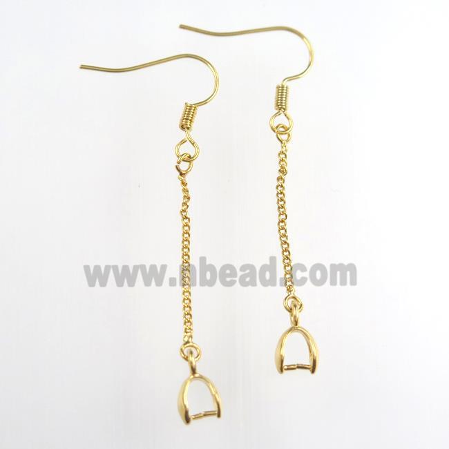 copper earring hook, gold plated
