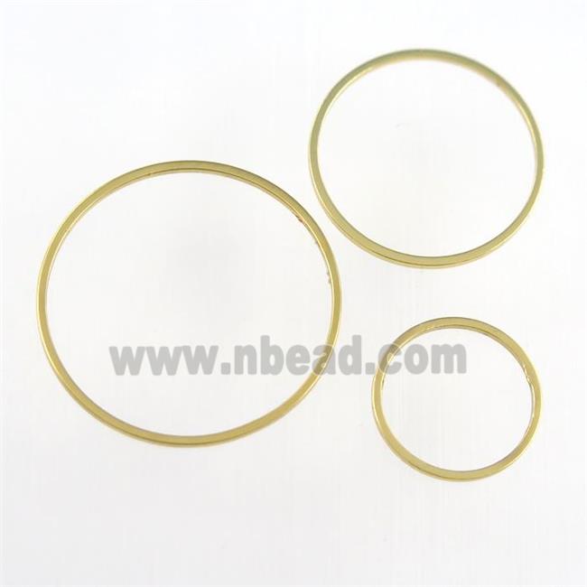 copper circle jumpring, gold plated