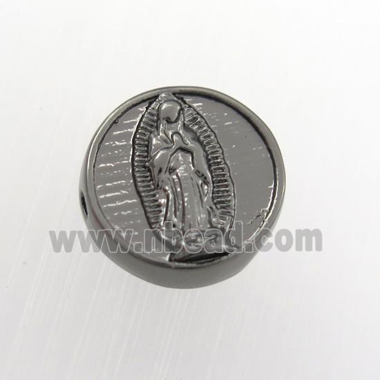 copper coin beads with Jesus, black plated