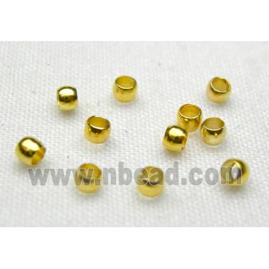 Round Crimp Beads, copper, gold plated