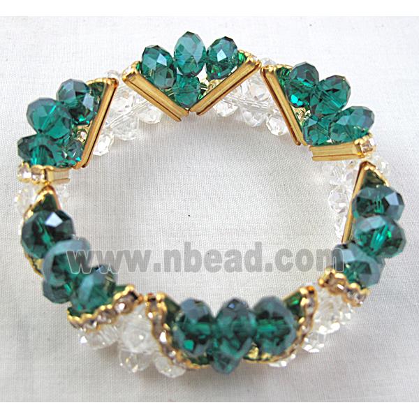 Chinese Crystal Glass Bracelet, rhinestone, stretchy