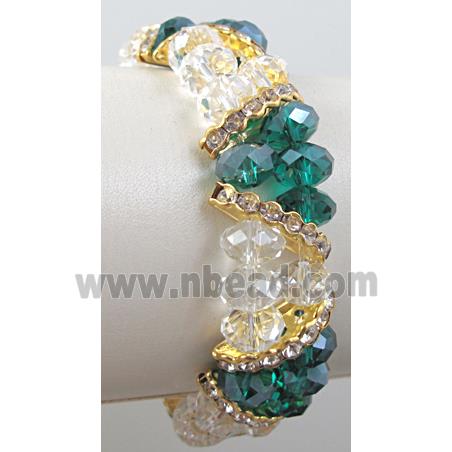 Chinese Crystal Glass Bracelet, rhinestone, stretchy
