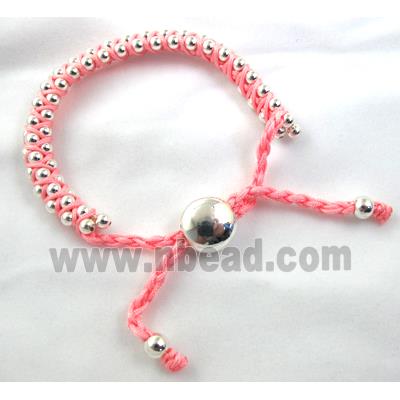 Fashion Bracelets, resizable, nylon and copper bead