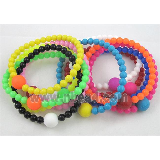 bracelet with rubber bead, mixed