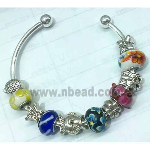 Bangle with lampwork beads