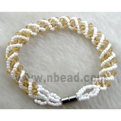 Chinese Crystal Glass Bracelet, golden