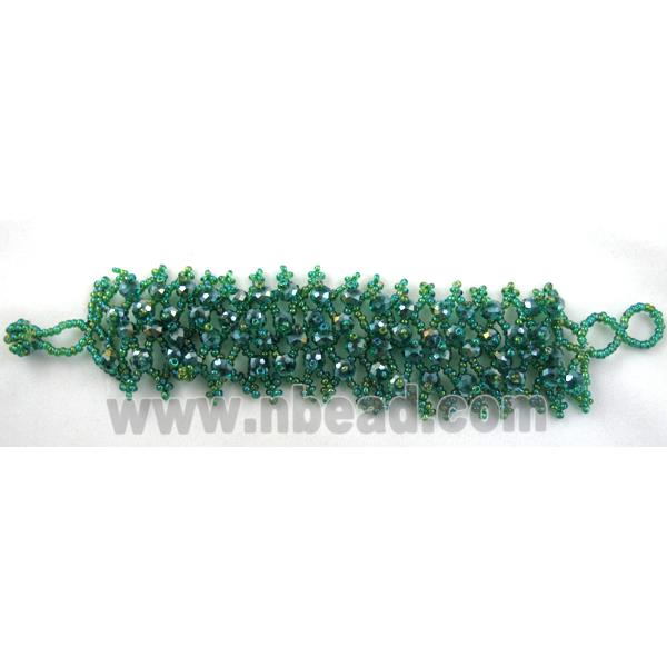 Chinese Crystal glass Bracelet, seed glass bead