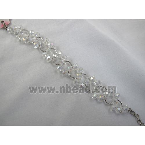 Chinese Crystal glass Bracelet, clear