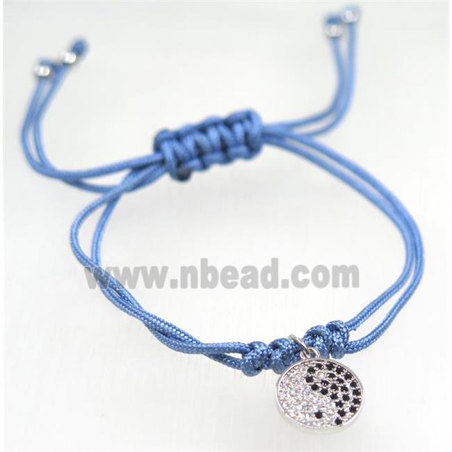 handmade bracelet with taichi pave zircon, nylon wire