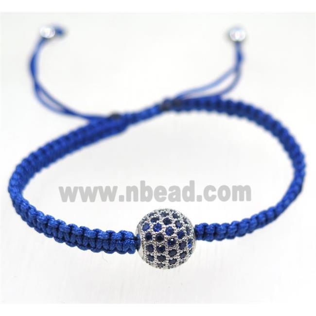 handmade bracelet with ball pave zircon, nylon wire