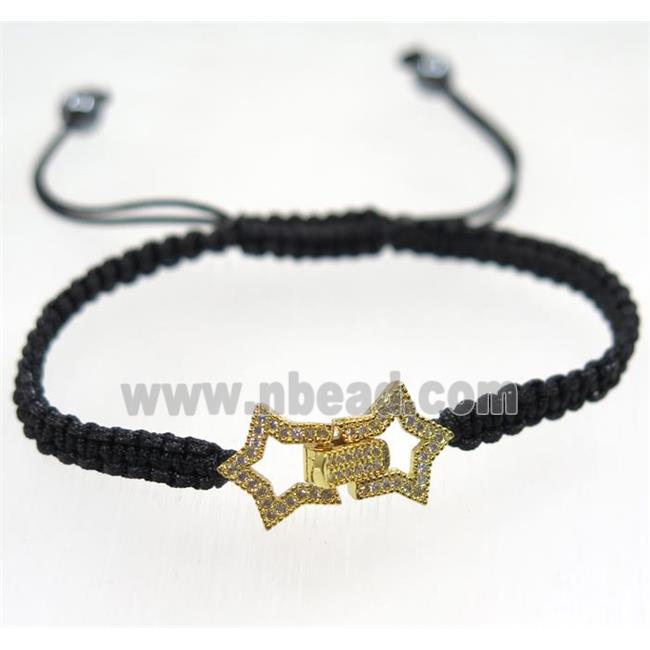 handmade bracelet with Star pave zircon, nylon wire