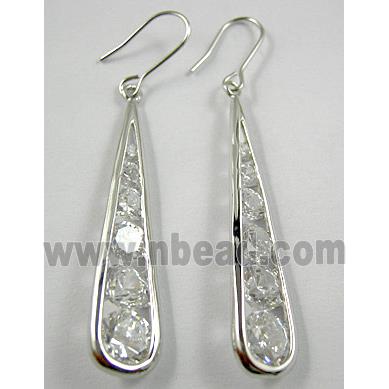 White CZ Diamond Earrings, Nickel Free