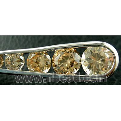Pale Yellow CZ Diamond Drop Earrings, Nickel Free