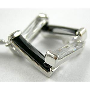 Jet Cubic Zirconia Diamond Pane Earrings, Nickel Free