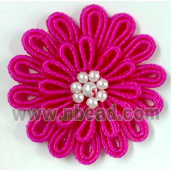 Crochet Handcraft Flower, Hot Pink