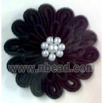 Crochet Handcraft Flower, Black
