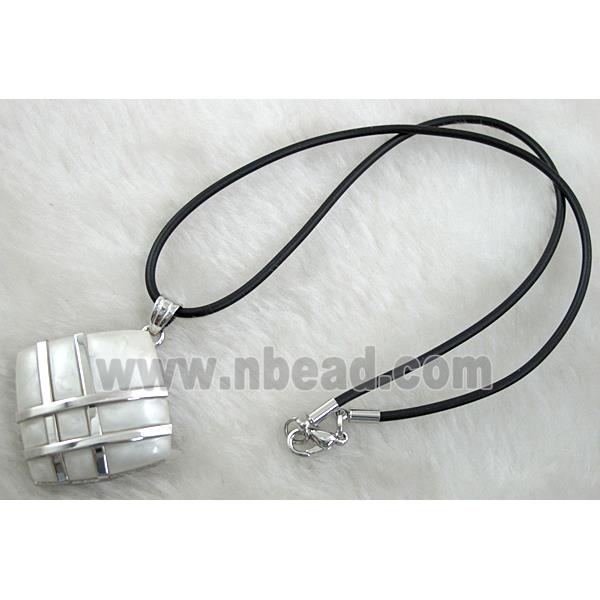 Acrylic Necklace, alloy, rubber cord